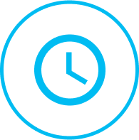 Clock symbol representing 24/7 service